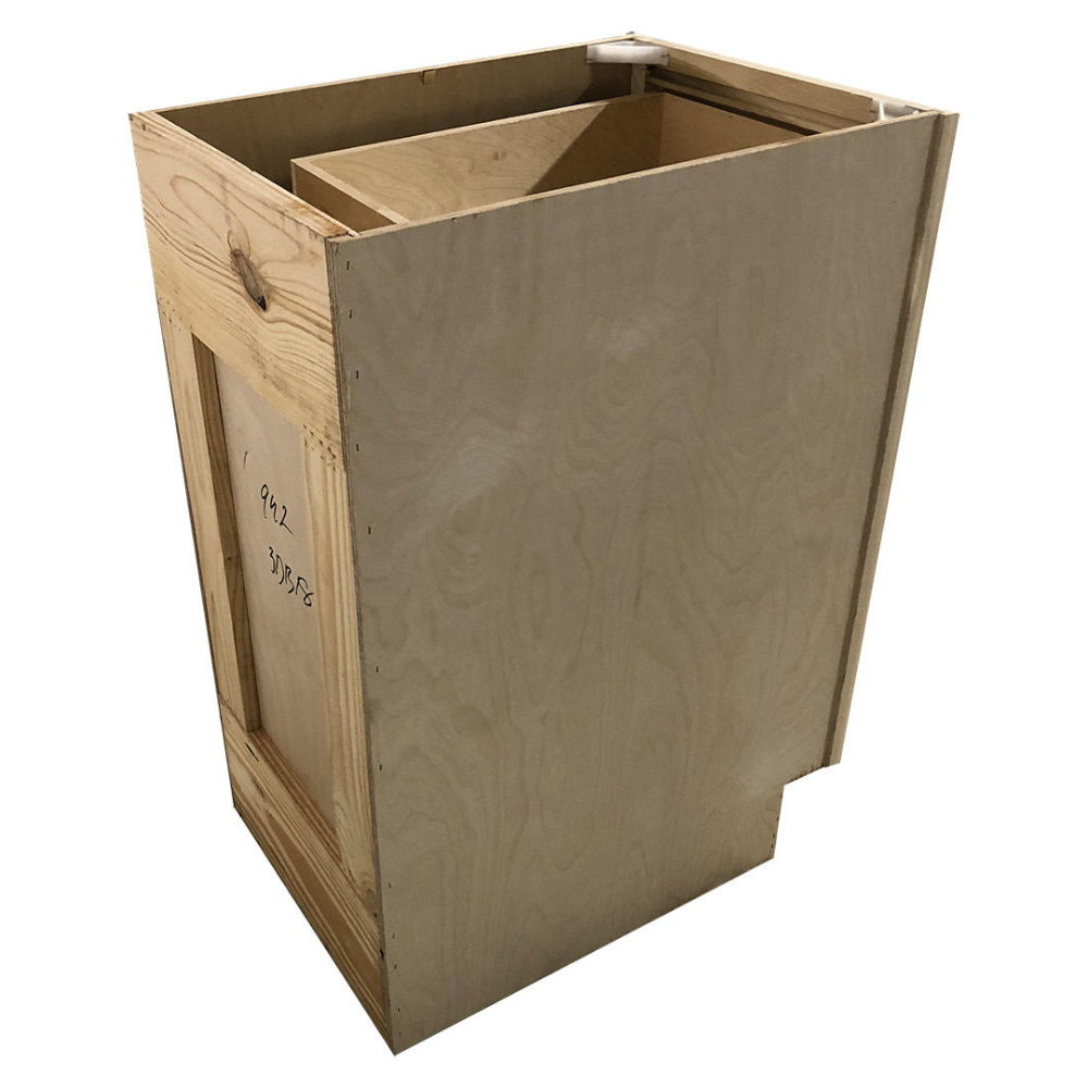 18 in. Drawer Base Vanity Cabinet in Unfinished Poplar | Shaker Style | 3 Drawer